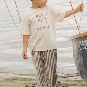 Rylee + Cru Hello Summer Graphic Tee and Striped Pants Set